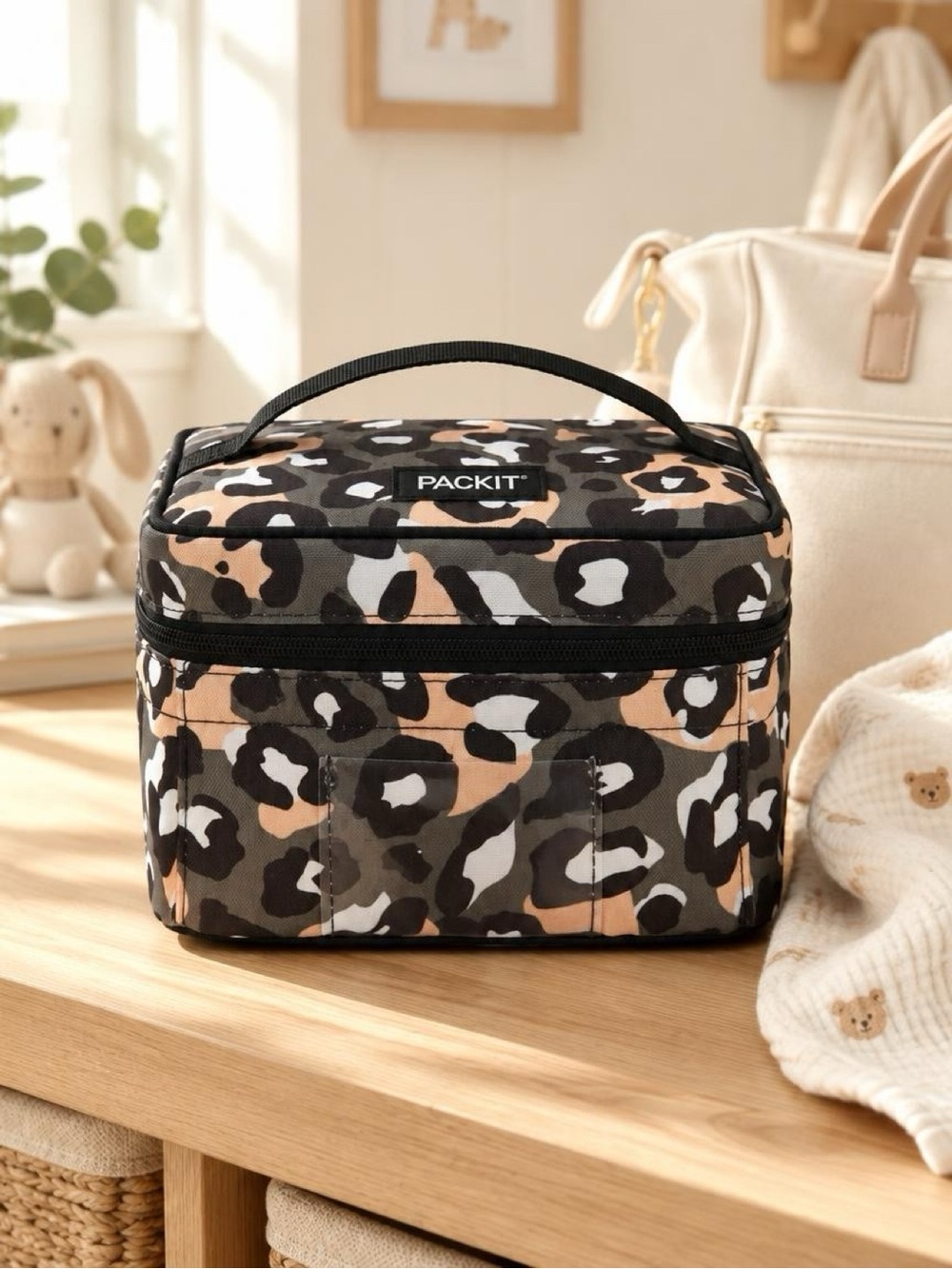 PackIt Freezable Breast Milk Formula Bottle Cooler Leopard Print NWT